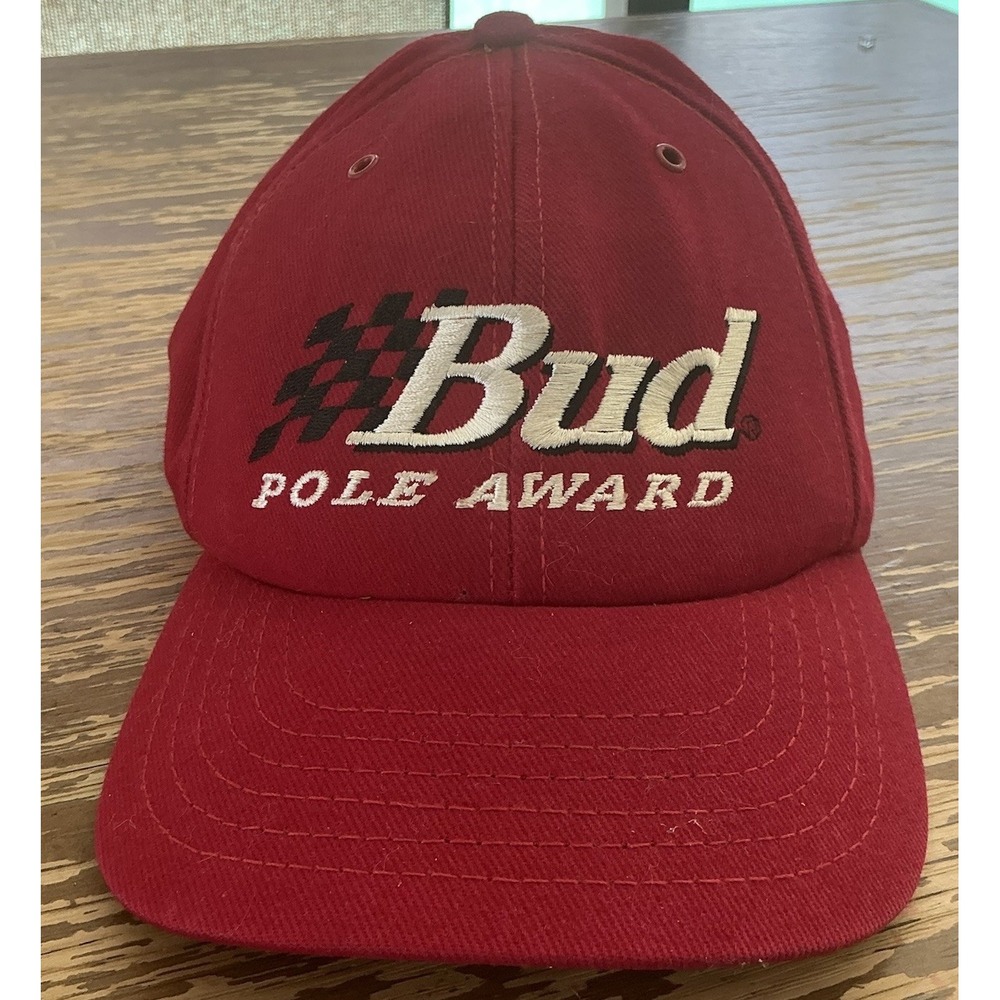 Budweiser Bud Racing Pole Award Nascar Vintage Strapback Hat Cap
